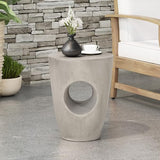 Christopher Knight Home Randall Outdoor Contemporary Lightweight Accent Side Table, Concrete Finish - Photo 2