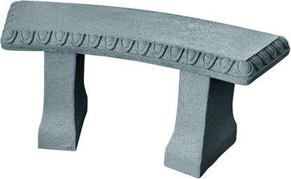 EMSCO Group Garden Bench Statue – Resin Construction with Natural Granite Look – Lightweight Decorative Indoor/Outdoor Bench – 12 Inch Height