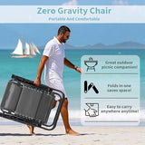 Zero Gravity Chair Set of 2, Folding Reclining zero gravity recliner lounge Chair 330lbs with Pillow and Cup Holder - Photo 3