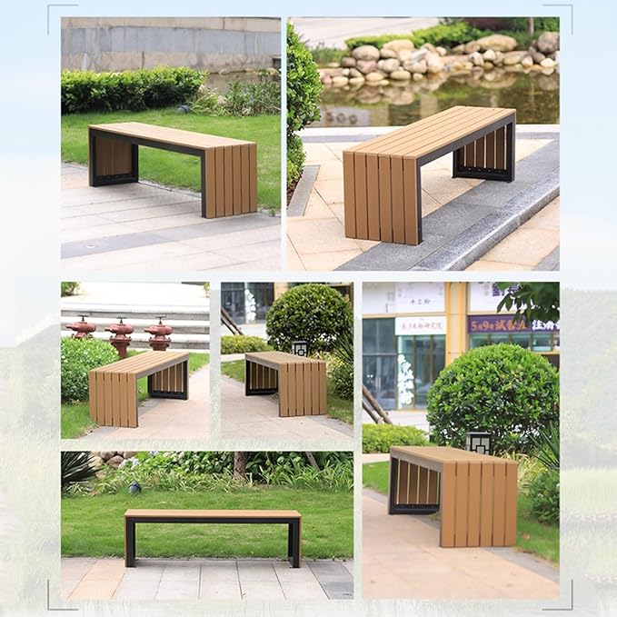 Garden Bench, 2-3Person Patio Bench, Solid Wood Bench Weatherproof, for Garden, Porch, and Park, Ideal for Outdoors and Indoors, Easy Assembly(Color:A,Size:47x15.7x17.7in)