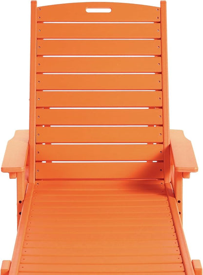 WO WESTIN OUTDOOR HDPE Laguna Poly Reclining Chaise Lounge, Orange