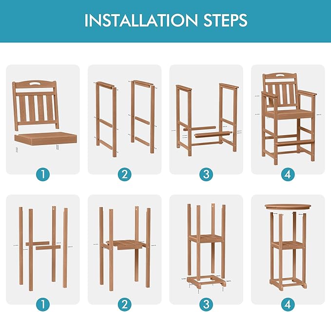 Ciokea 3-Pcs Bistro Table and Chairs - Photo 8