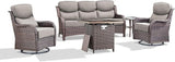 Luxury Patio Furniture Set with 6-inch Thick Cushion, Outdoor Furniture with Fire Pit Table, Swivel Chairs, Side Table - Photo 7