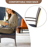 Outdoor Wicker Rattan Chairs Patio Furniture Sets with Cushions, 350lbs Capacity, All-Weather Rattan Sofa Set for Garden - Photo 6