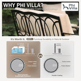 PHI VILLA Wicker & Metal Outdoor 2-Seat Patio Couch, Patio Sofa Loveseat with Deep Seating for Front Porch, Deck - Photo 4