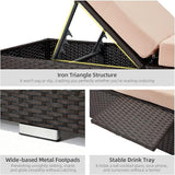 Outdoor Chaise Lounge with Adjustable Backrest Set of 2, 6-Position Reclining Lounger Pool Chair - Photo 5
