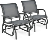 Giantex Swing Glider Chair W/Study Metal Frame Comfortable Patio Chair Love-Seat for Garden, Porch, Backyard, Poolside - Photo 1