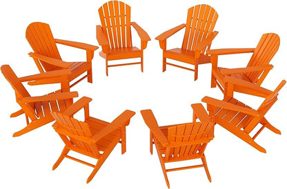 WestinTrends Dylan Outdoor Adirondack Chair (Set of 8), Orange