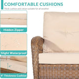 MEETWARM 3 Pieces Outdoor Wicker Rocking Chair Set - Photo 6