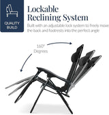 Best Choice Products Oversized Padded Zero Gravity Chair, Folding Outdoor Patio Recliner - Photo 7