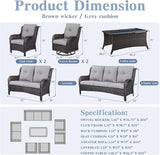 Belord Outdoor Furniture Wicker Conversation Sets - 7 Piece Patio Rattan Furniture Sets with Swivel Rocker Chairs - Photo 3
