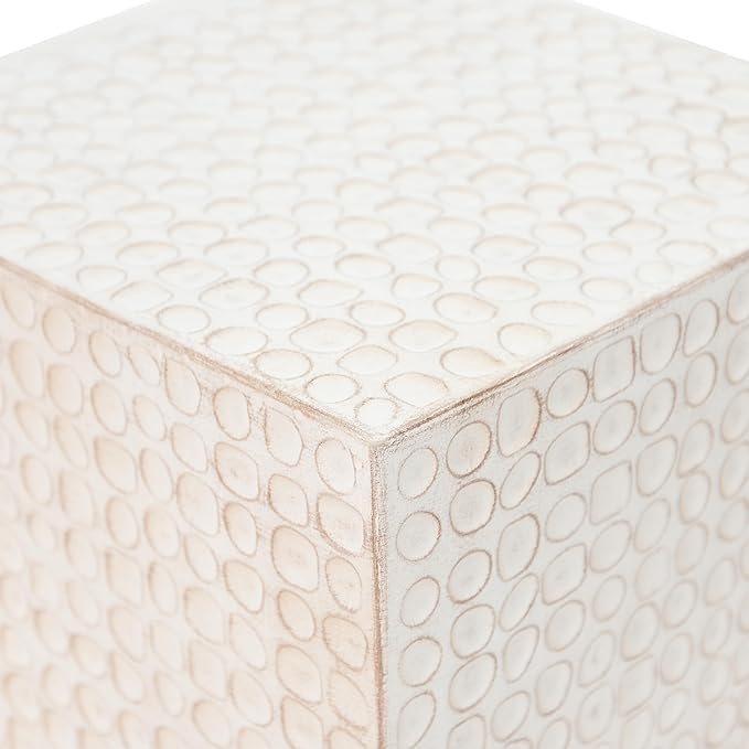 Christopher Knight Home Jeanie Outdoor Side Table Lightweight Concrete, Patio End Table Cube - Photo 8