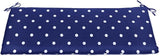 BrylaneHome Bench Cushion - 48" L x 18" W x 3" H - Patio & Outdoor - Water, Stain & Fade Resistant - Evening Blue Dot - Photo 1