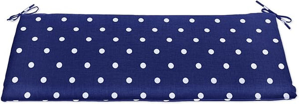BrylaneHome Bench Cushion - 48" L x 18" W x 3" H - Patio & Outdoor - Water, Stain & Fade Resistant - Evening Blue Dot - Photo 1