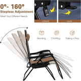 Folding Zero Gravity Reclining Textilene Lounge Chairs - Photo 4