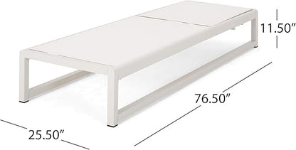 Christopher Knight Home Eudora Outdoor Chaise Lounge (Set of 2), White