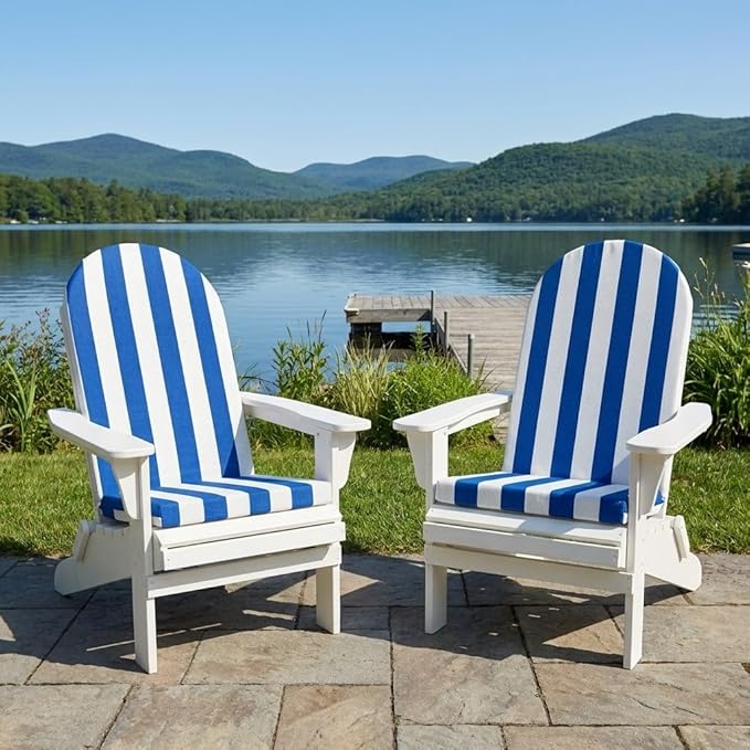 BrylaneHome Adirondack Chair Cushion - 44" L x 18" W x 2" H - Patio & Outdoor - Water - Photo 3