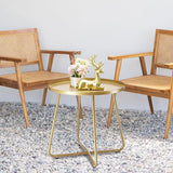 danpinera Outdoor Side Tables, Weather Resistant Steel Patio Side Table - Photo 6