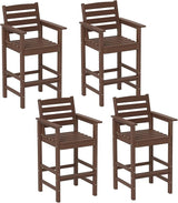 Tangkula Patio Adirondack Chairs Set of 4, HDPE Bar Height Chair with Wide Armrests & Footrest - Photo 1