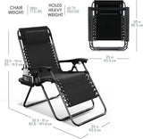 Nestl Zero Gravity Chairs Set of 2, Patio Lounge Chair Outdoor with Pillows & Cup Holder Trays - Photo 3