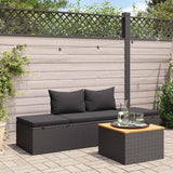 Adjustable Sun Lounger with Cushions, Black Poly Rattan Outdoor Chaise Lounge for Patio Garden Poolside - Photo 1