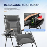 MAISON ARTS Oversized XXL Padded Zero Gravity Chair Set of 2, 30" Wide Seat Foldable Patio Recliner - Photo 5