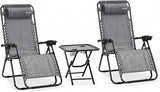 SereneLife Outdoor Zero Gravity Lounge Chair Set with Table – 2 Adjustable Recliners with Cup Holders, Headrest - Photo 1