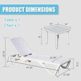 Domi Patio Outdoor Chaise Lounge Chair, All-Weather Plastic Adjustable Reclining Lounger - Photo 2
