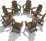 Domi Folding Adirondack Chair Set of 8, HDPE All-Weather Adirondack Chairs with Cup Holder - Photo 1