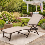 Kozyard Aluminum Outdoor Chaise Lounge Chair, Adjustable Reclining Patio Lounge with Drink Holder - Photo 1