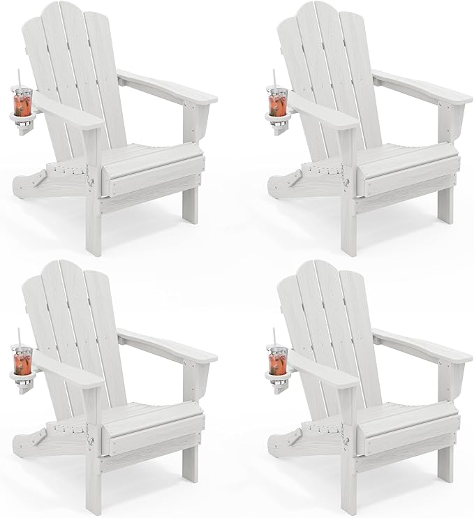 KINGYES Folding HDPE Adirondack Chairs