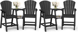 Ciokea Tall Adirondack Chairs Set of 4, HDPE Outdoor Adirondack Bar Stools with Double Connecting Tray - Photo 1