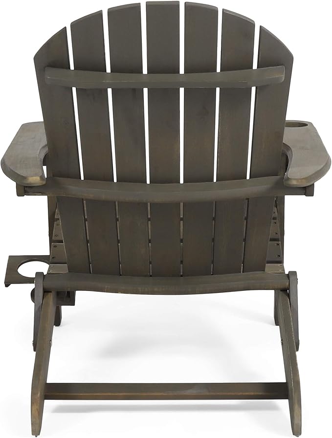 Christopher Knight Home Cheryl Outdoor Acacia Wood Folding Adirondack Chair, Gray