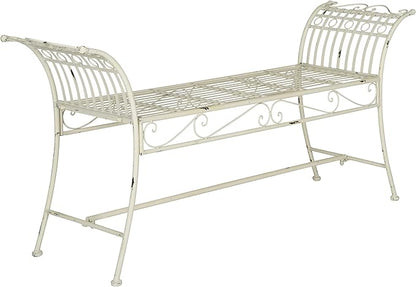 Safavieh Outdoor Collection Hadley Antique White Bench