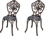 Outdoor Dining Chair Cast Aluminum Patio Chairs Set of 2 All-Weather Patio Dining Chair with Adjustable Feet for - Photo 1