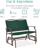Best Choice Products 2-Person Outdoor Patio Swing Glider Steel Bench Loveseat Rocker for Deck, Porch w/Textilene Fabric - Photo 7