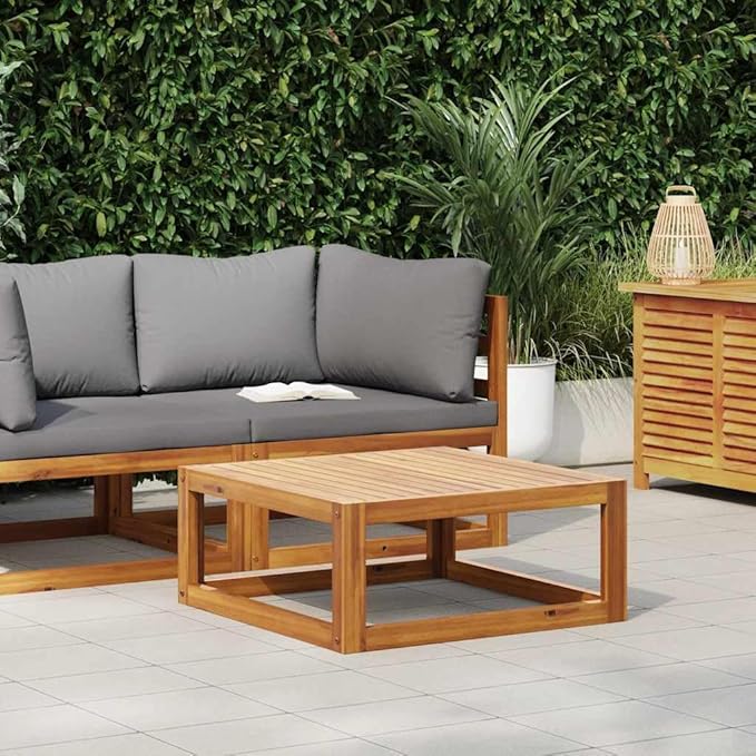 vidaXL Acacia Wood Sofa Set, 2-Piece with Cream White Cushions - Durable and Sturdy for Indoor and Outdoor Use - Photo 2
