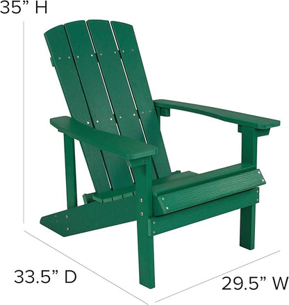 Taylor & Logan Charlestown All-Weather Poly Resin Wood Adirondack Chair in Green