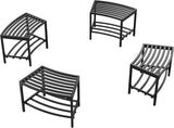 Heavy-Duty Outdoor Metal Benches Set of 4, Backless Curved Fire Pit Seating with Weatherproof, Quick Assembly for Patio - Photo 8