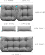 QILLOWAY Outdoor Patio Wicker Seat Cushions Group Loveseat/Two U-Shape/Two Lumbar Pillows for Patio Furniture - Photo 2
