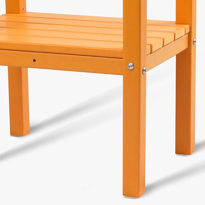 WestinTrends Malibu 36" Outdoor Adirondack HDPE 2-Tier Patio Side Table, Orange - Photo 8