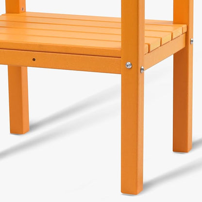 WestinTrends Malibu 36" Outdoor Adirondack HDPE 2-Tier Patio Side Table, Orange