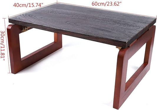 Folding Coffee Table Foldable Japanese Floor Table Low Table Meditation Table Low Tea Table for Sitting on The Floor for The Floating Window, Tatami, Tea Room, Balcony, Living Room, Outdoor