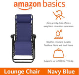 Amazon Basics Outdoor Patio Zero Gravity Lounge Chair with Pillow, Folding Reclining and Textilene Adjustable - Photo 4