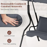 Tangkula 3 Person Porch Swing, Patio Swing with Removable Cushion & Powder-Coated Steel Frame - Photo 5