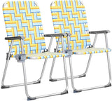 VINGLI Aluminum Patio Lawn Chairs Folding Set of 2 with Detachable Cup Holder - Photo 1