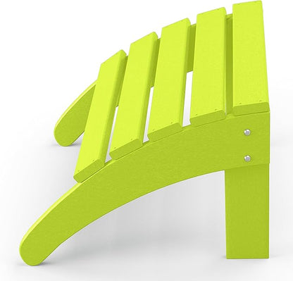 WestinTrends Outdoor Patio Adirondack Ottoman Foot Rest, All Weather Poly Lumber Foot Stool for Adirondack Chair, Widely Used for Outside Porch Pool Lawn Backyard, Lime