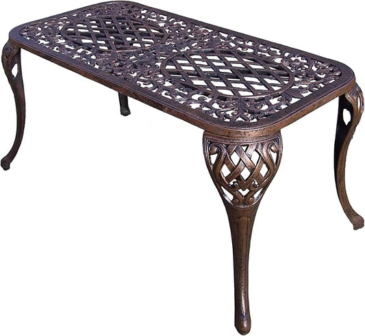 Oakland Living Mississippi Cast Aluminum Cocktail Table, 35-Inch by 18-Inch, Antique Bronze