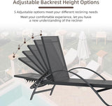 Shintenchi Patio Chaise Lounge Set of 2, Pool Chaise Lounge with Arm, Outdoor Lounge Chair with 5 Adjustable Backrest - Photo 5