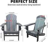 Fire Pit Chairs, HDPE Folding Adirondack Chairs Weather Resistant - Photo 3
